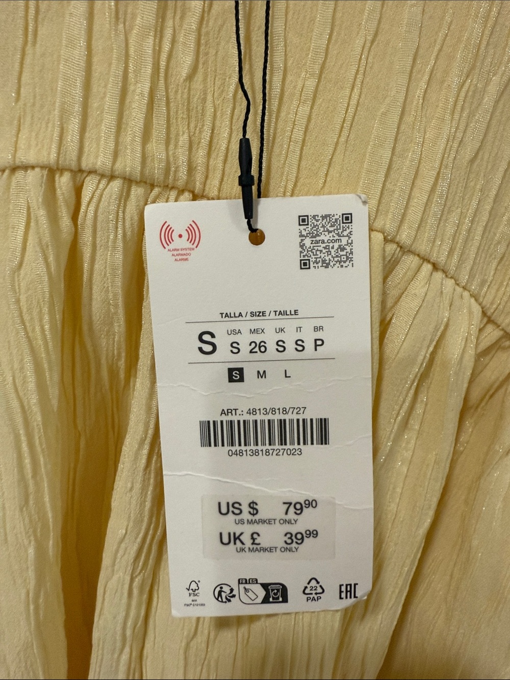 ZARA~ Textured Midi Dress NWT Small and Medium - Picture 10 of 11